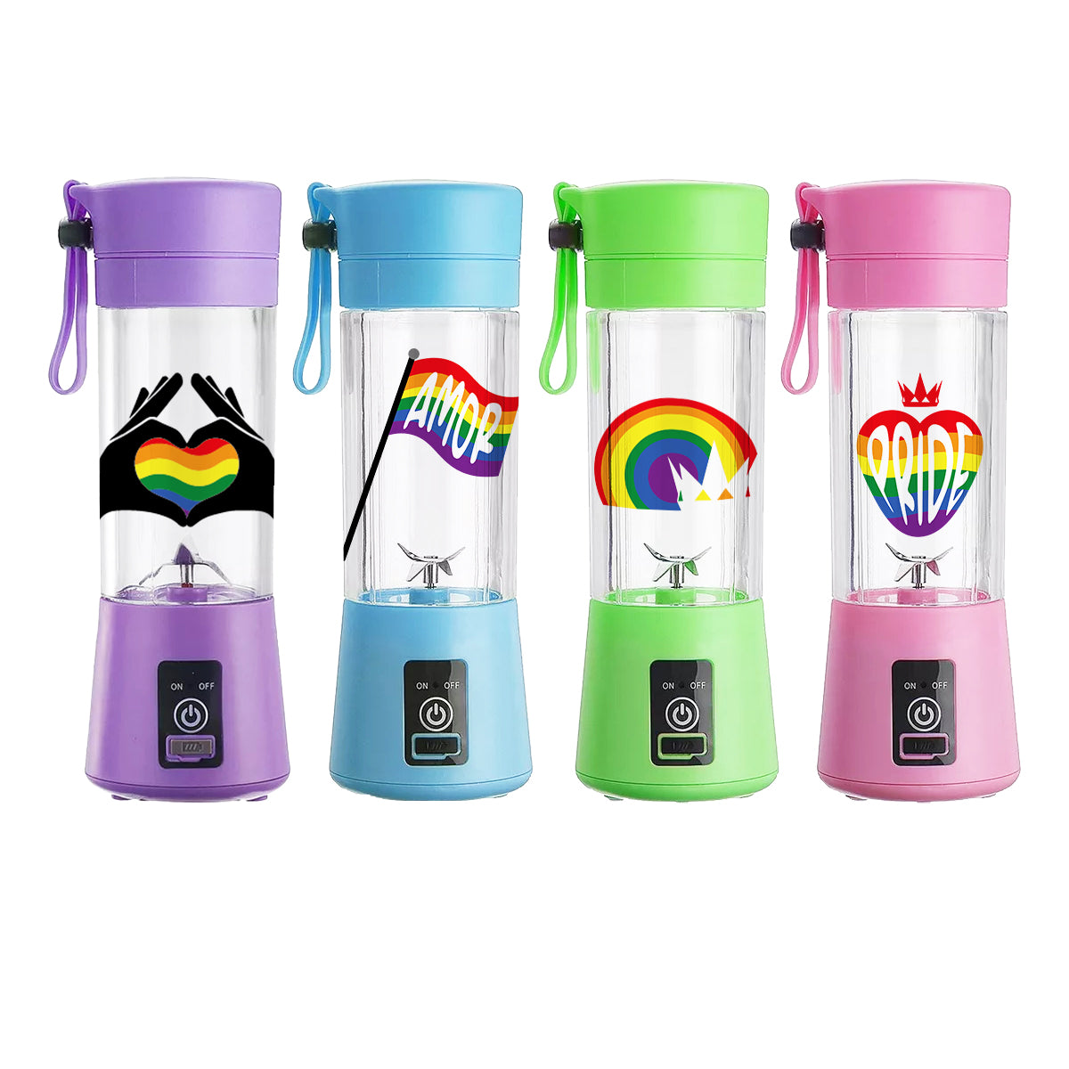 Kit Pride Fit LGBT+  Termo + Mini Vaso Licuadora Automática